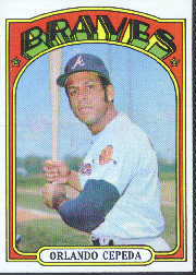 1972 Topps Baseball Cards      195     Orlando Cepeda